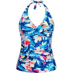 SOLD Tempt Me NWT Colorful Floral Cross Front Tankini Swim Halter Top